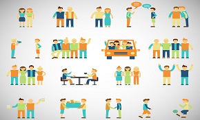 17 cartoon friend icon vector